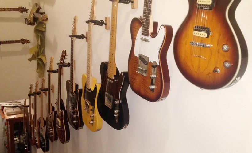 1950s and Patriot Michael Kelly guitars at Roxy Guitar music store in Philadelphia